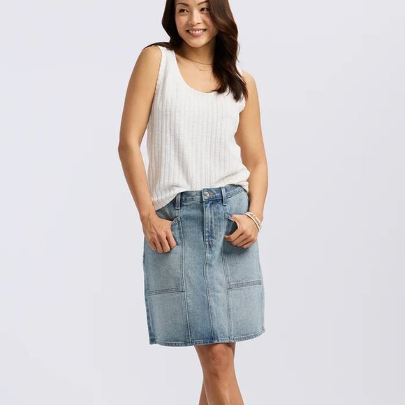 NWT Buffalo Sophia High Waist Mid Length Jean Skirt Indigo 28 MSRP $69 - Picture 4 of 12